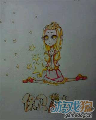 金发小美女 保卫萝卜星星拟人化手绘