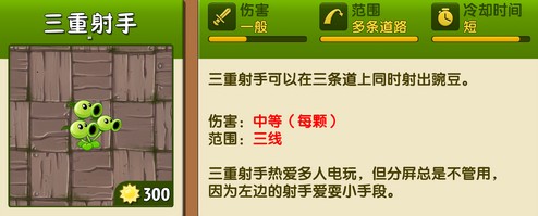 植物大战僵尸2三重射手告白语介绍