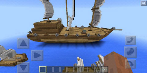 我的世界坐船出航巨大的海盗船 我的世界 游戏狗手机版